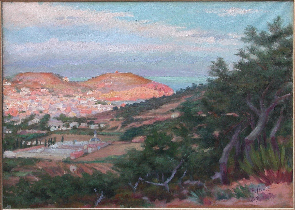 F. De A. Lleyxa "sant Feliu De Guixols" 1919 Oil On Canvas 48x62-photo-4
